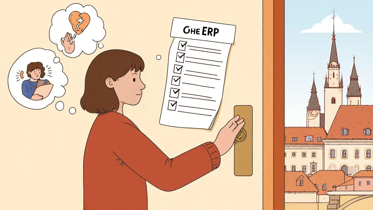 Terapeut pomáhá klientovi překonávat OCD pomocí expozice, neumývá si ruce.