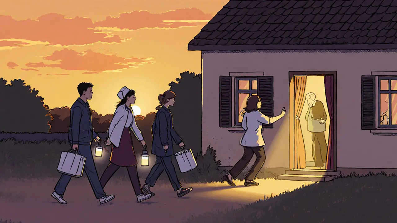 Tým duševního zdraví přichází k domu, aby poskytl péči na domácí úrovni v České republice.