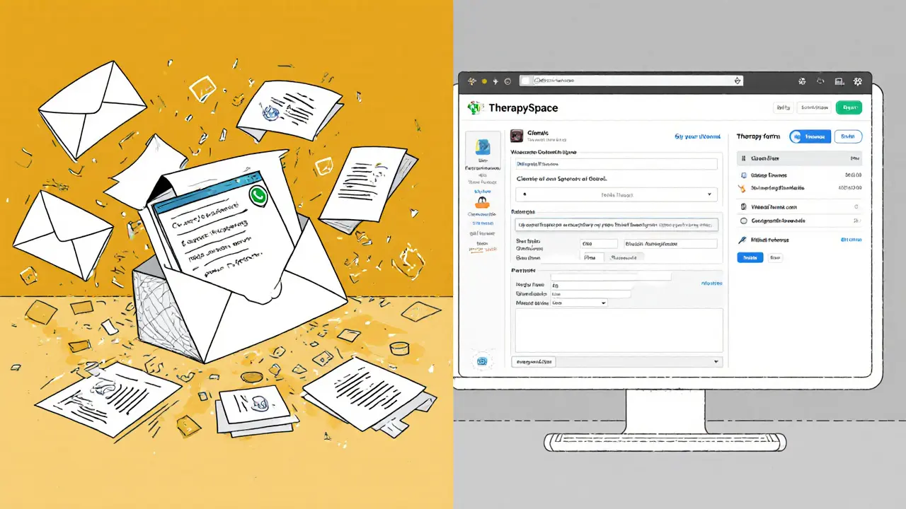Rozdíl mezi nebezpečným a bezpečným sdílením terapeutických materiálů.