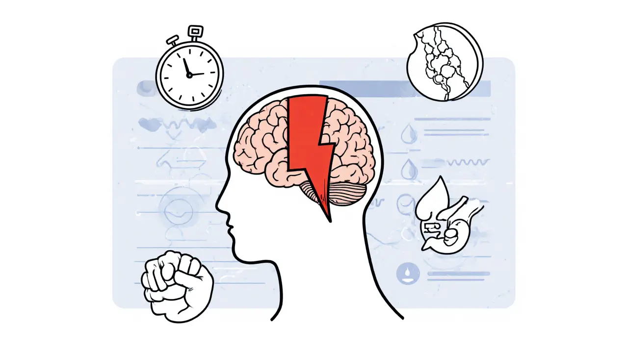 Lidský mozek s viditelnými neurologickými změnami: přehnaná amygdala, zmenšený hippokampus a slabá prefrontální kůra.