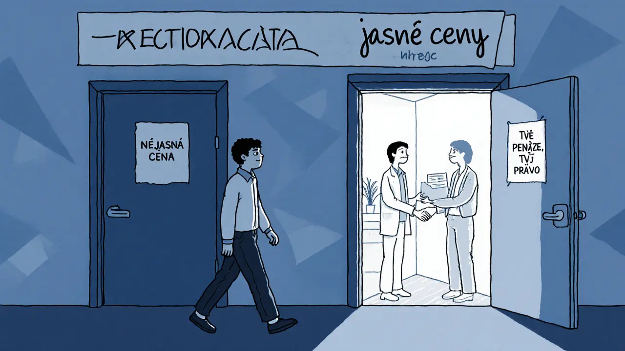 Klient opouští nejednoznačného terapeuta a směřuje k otevřenému, profesionálnímu přístupu.