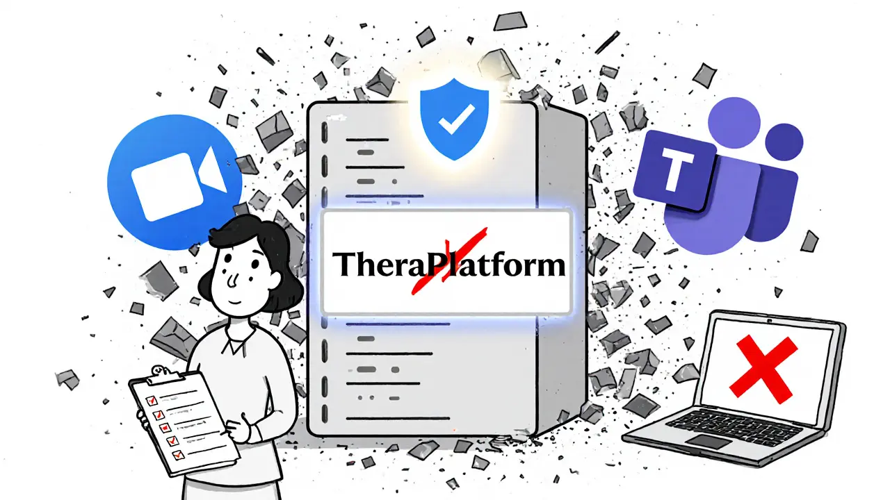Terapeut používá bezpečnou platformu pro terapii, zatímco nebezpečné nástroje jako Zoom zanikají.