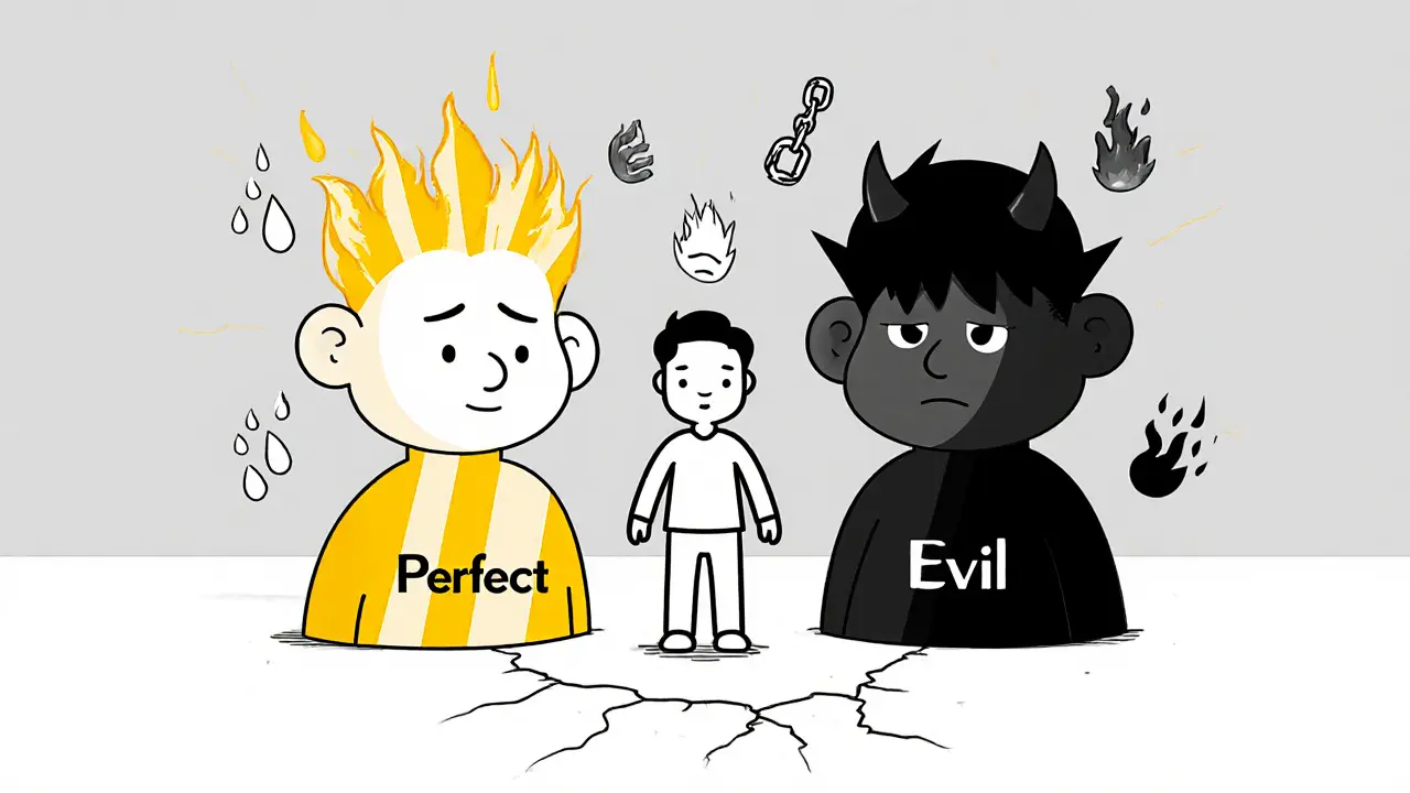 Jak pracovat s černobílým myšlením v psychoterapii: Přístupy k rozštěpení u hraničních poruch osobnosti