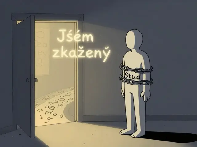 Práce se studem v léčbě závislosti: Jak se k sobě přijmout skrze emocionální přiznání