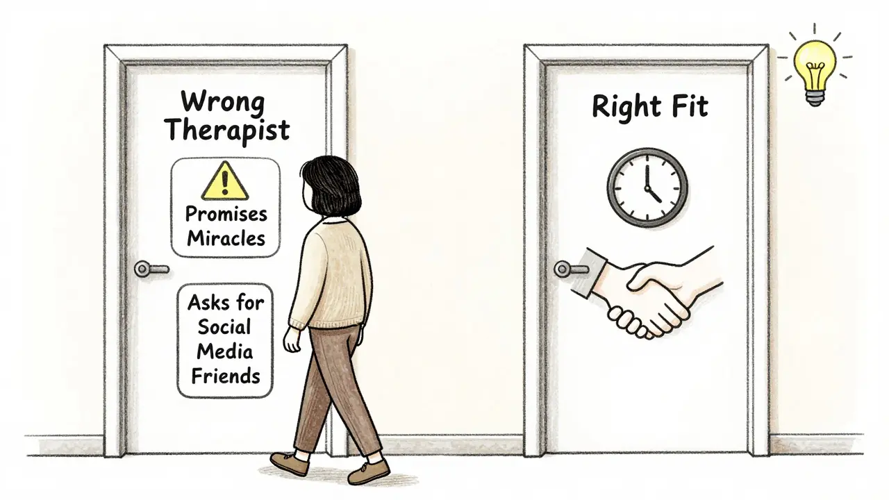 Osoba opouští nevhodného terapeuta a směřuje k tomu, který jí odpovídá.