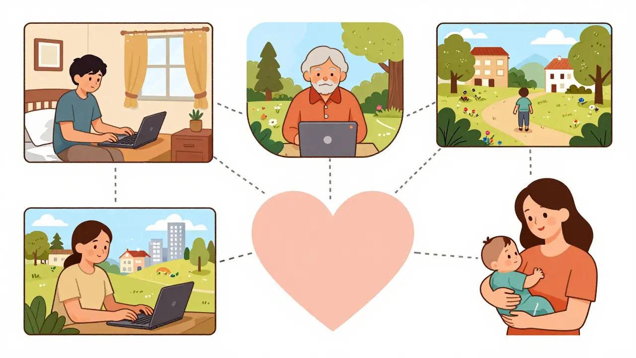 Lidé různých věkových kategorií navštěvují léčbu z domova.