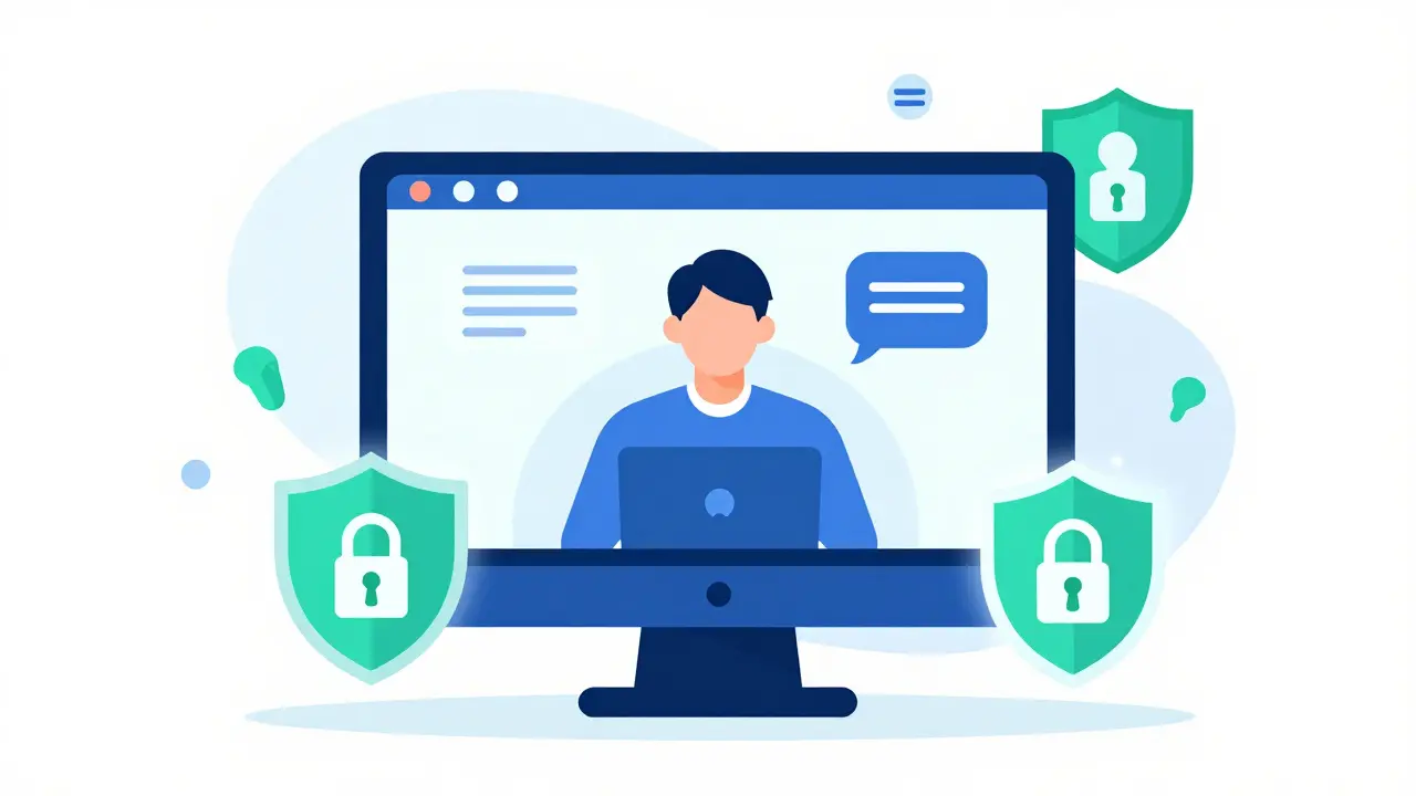 Symbol ochrany soukromí dat nad videou spojením.