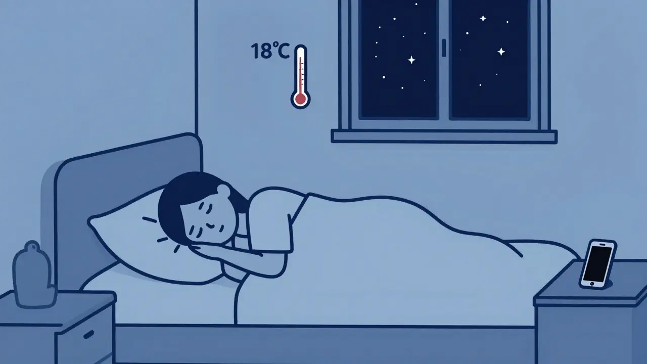 Ilustrace správně nastavené ložnice pro kvalitní spánek a regeneraci.