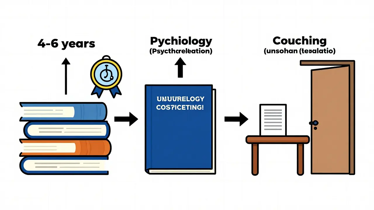 Srovnání vzdělávacích cest a regulace pro terapeuty, psychology a kouče