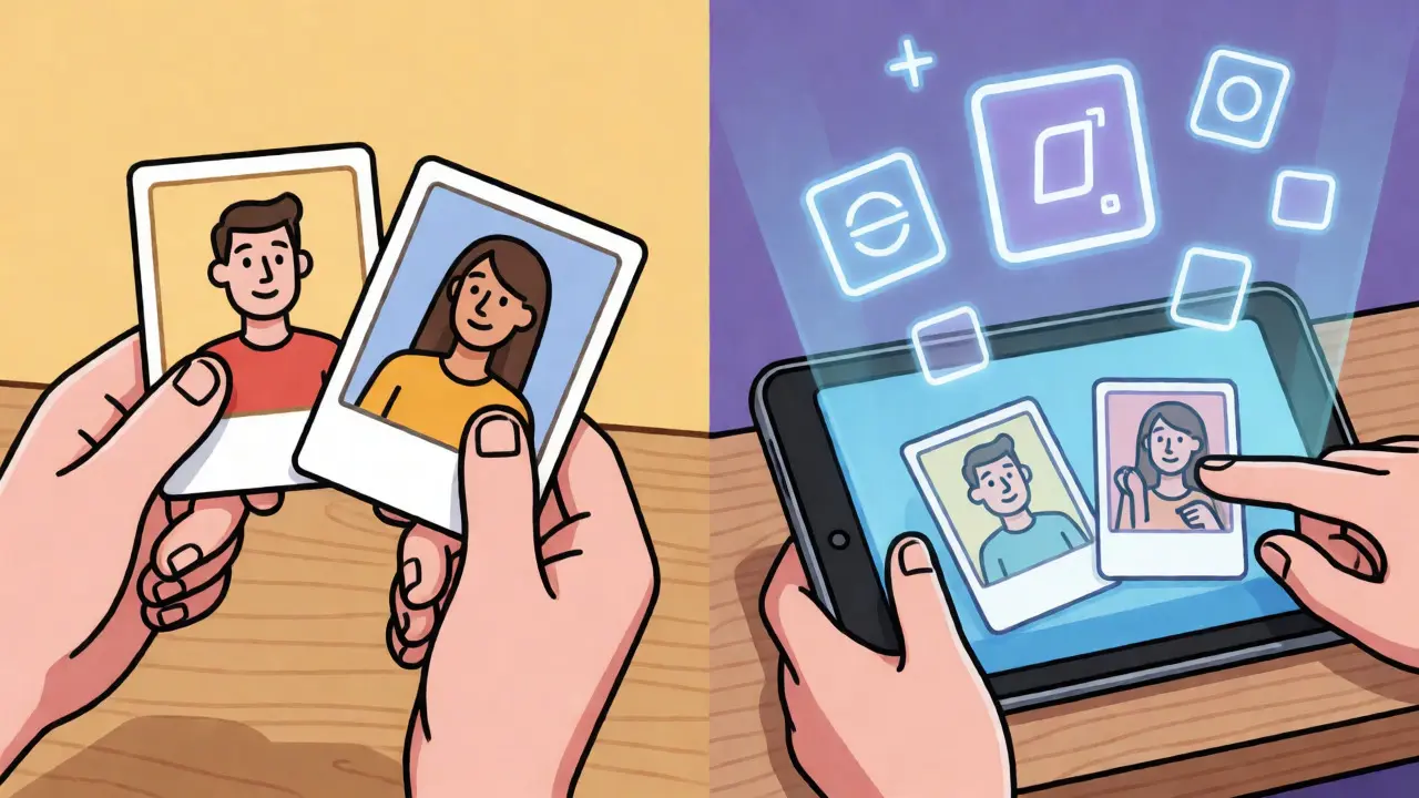 Terapeut používá laminované kartičky propojené s animací rozšířené reality.
